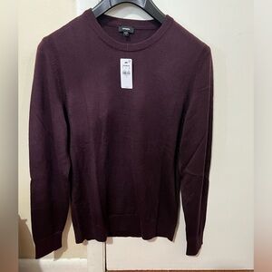 Express Men’s Crewneck Merino Wool Sweater - Deep Burgundy